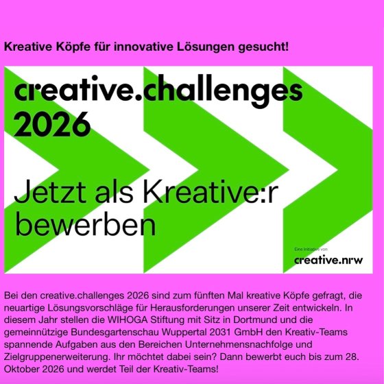 Kreative Köpfe für innovative Lösungen gesucht!